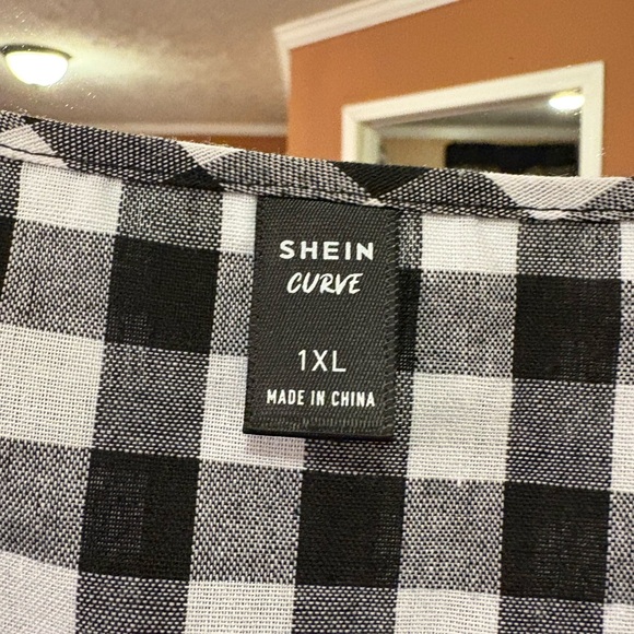 SHEIN Woman’s Black and White Plaid Dress - Picture 3 of 3
